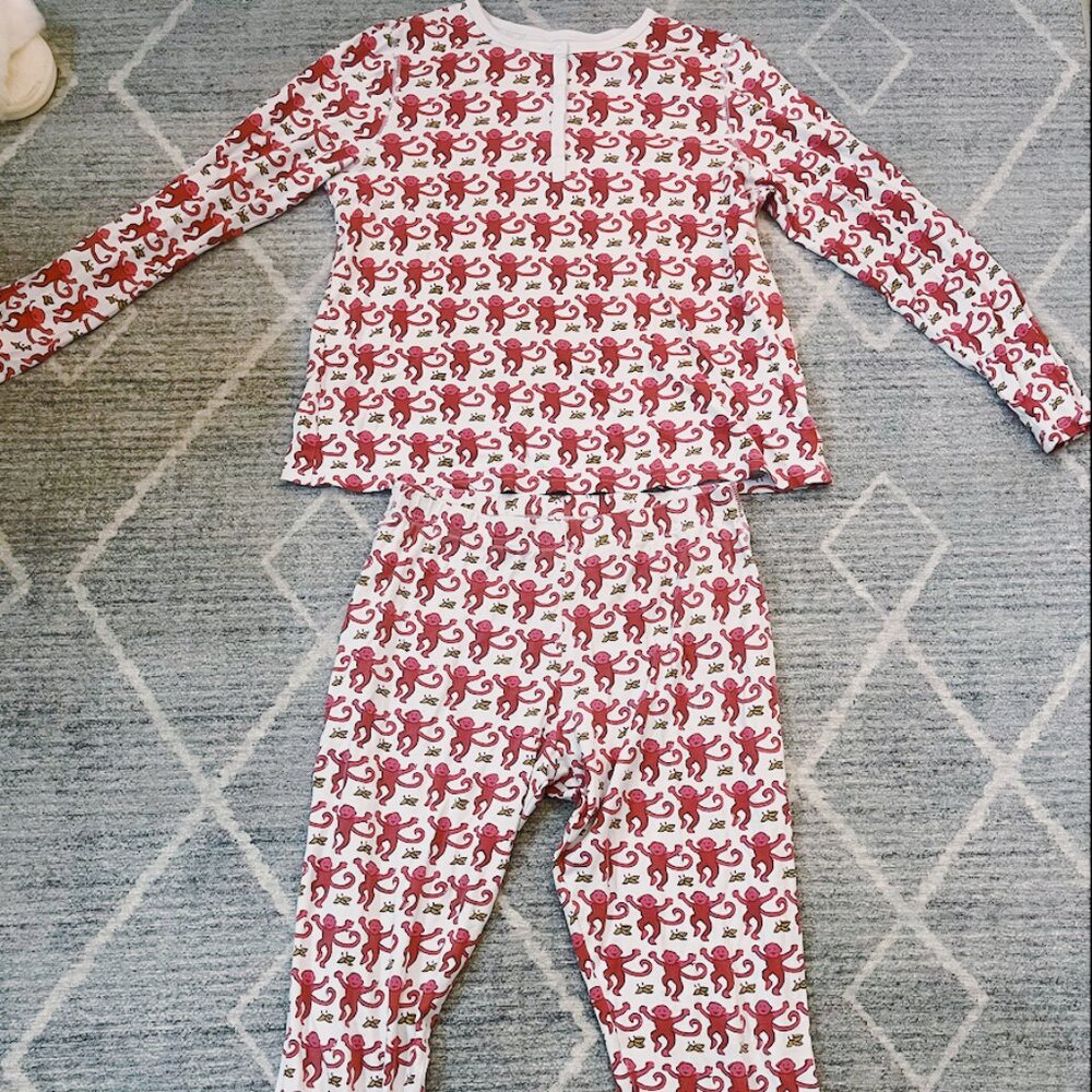 Roller Rabbit Pink Monkey Pajamas Size XS
